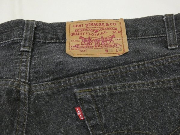 画像11: 80s Levi's 501- 0658 YARN DYED BLACK DENIM PANTS W36L30 MADE IN USA (11)