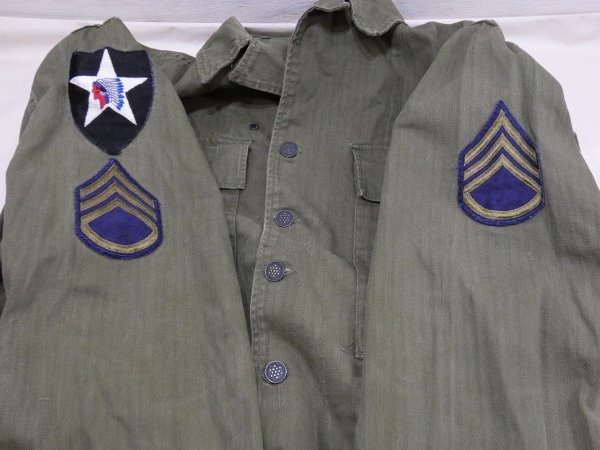 画像7: 40s US ARMY M-43 HBT UTILITY JACKET with PATCH (7)