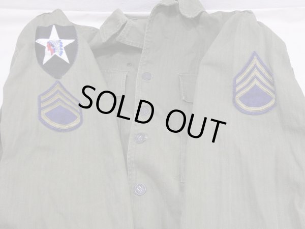 画像7: 40s US ARMY M-43 HBT UTILITY JACKET with PATCH (7)