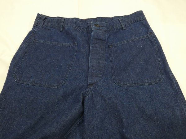 画像4: 50s 60s US NAVY USN DENIM UTILITY TROUSERS DUNGAREE PANTS (4)