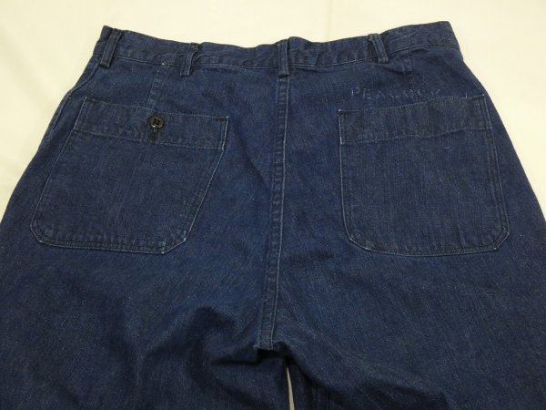 画像8: 50s 60s US NAVY USN DENIM UTILITY TROUSERS DUNGAREE PANTS (8)