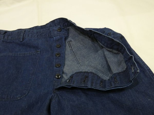 画像5: 50s 60s US NAVY USN DENIM UTILITY TROUSERS DUNGAREE PANTS (5)