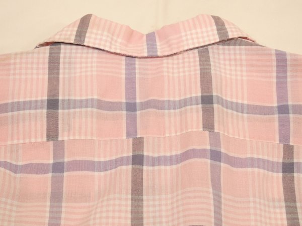 画像9: 50s Voyager SPORTSTER by Enro PINK×GRAY PLAID OPEN COLLAR S/S SHIRT (9)