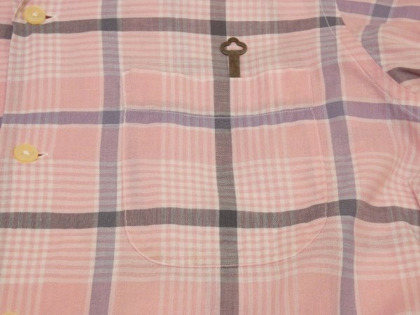 画像7: 50s Voyager SPORTSTER by Enro PINK×GRAY PLAID OPEN COLLAR S/S SHIRT (7)
