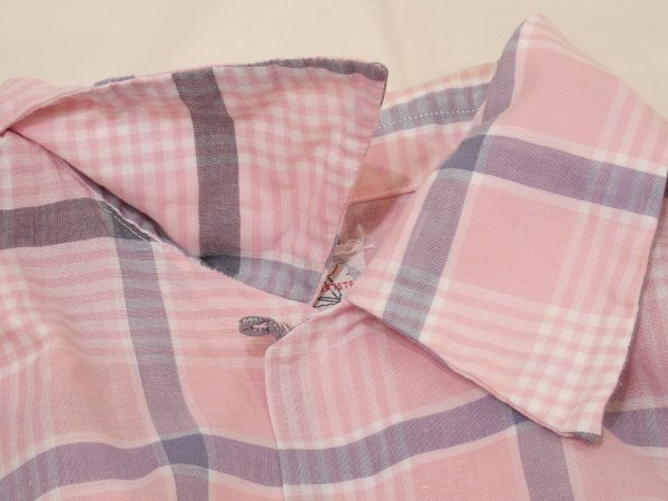 画像5: 50s Voyager SPORTSTER by Enro PINK×GRAY PLAID OPEN COLLAR S/S SHIRT (5)