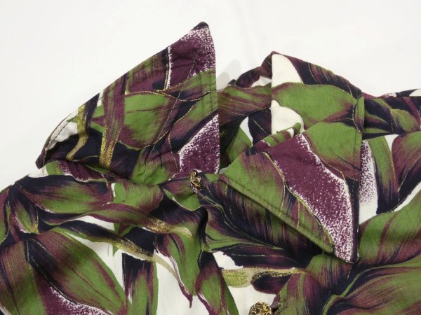 画像5: 〜 70s Sears Premiere COLLECTION BOTANICAL ALL OVER PATTERN COTTON HAWAIIAN SHIRT (5)