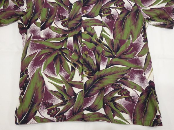 画像6: 〜 70s Sears Premiere COLLECTION BOTANICAL ALL OVER PATTERN COTTON HAWAIIAN SHIRT (6)
