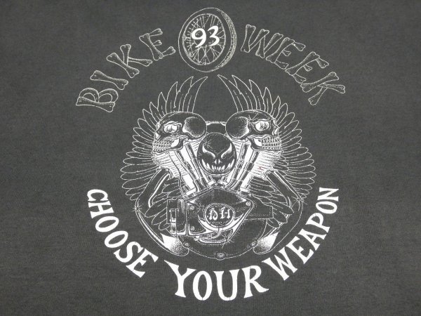 画像5: 90s FRUIT OF THE LOOM HARLEY DAVIDSON SKULL BIKE WEEK T-SHIRT (5)