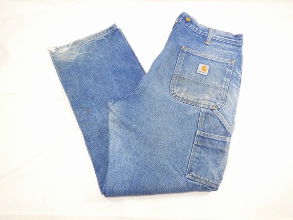 画像3: 10s Carhartt DOUBLE KNEE DENIM PAINTER WORK PANTS (3)