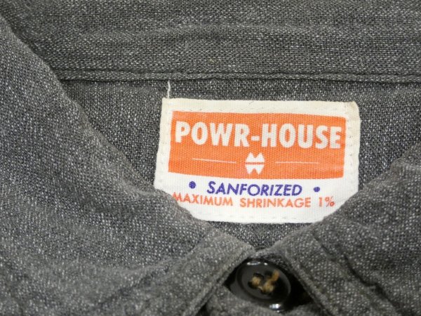 画像3: 50s POWR HOUSE SALT&PAPER BLACK CHAMBRAY SHIRT with ELBOW PATCH (3)