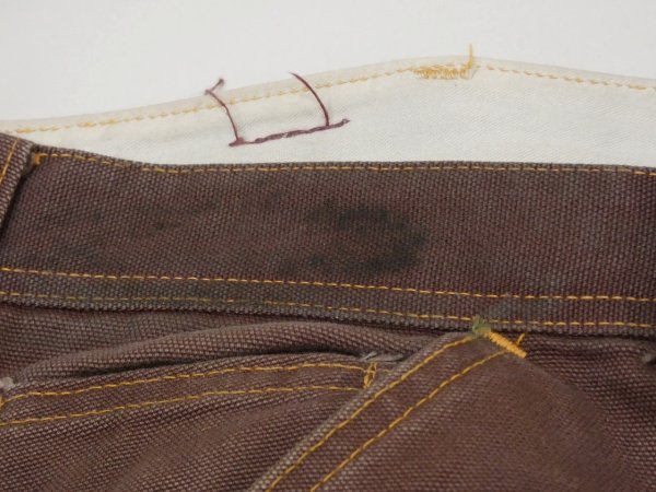 画像5: 60s Carter's Watch the Wear DARK BROWN DUCK PAINTER WORK PANTS (5)