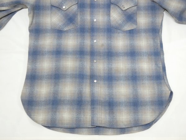 画像6: 70s Pendleton OMBRE SHADOW CHECK WOOL WESTERN SHIRT MADE IN USA (6)