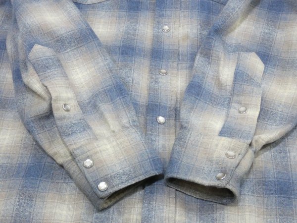 画像10: 70s Pendleton OMBRE SHADOW CHECK WOOL WESTERN SHIRT MADE IN USA (10)