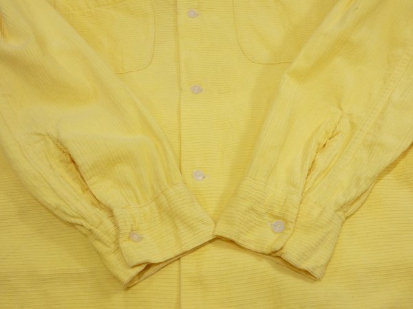 画像11: 50s 60s CAMPUS SIDEWAY RIBBED FABRIC CORDUROY OPEN COLLAR SHIRT (11)