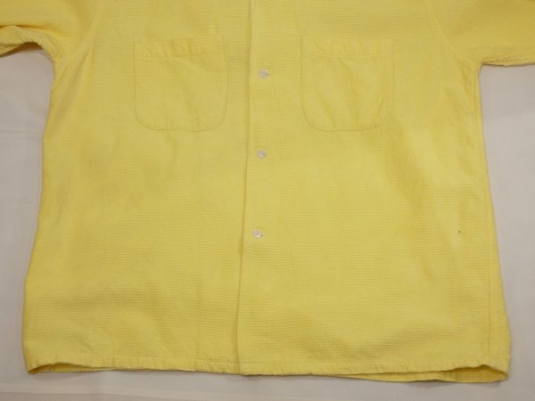 画像7: 50s 60s CAMPUS SIDEWAY RIBBED FABRIC CORDUROY OPEN COLLAR SHIRT (7)