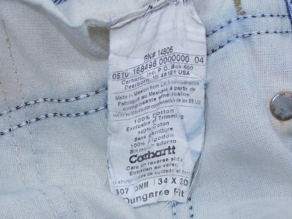 画像6: 10s Carhartt DOUBLE KNEE DENIM PAINTER WORK PANTS (6)