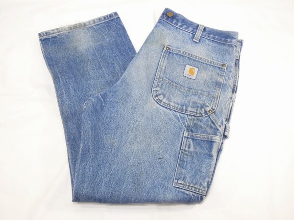画像3: 10s Carhartt DOUBLE KNEE DENIM PAINTER WORK PANTS (3)