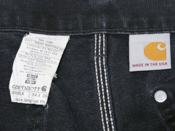 画像5: 10s Carhartt DOUBLE KNEE BLACK DUCK PAINTER WORK PANTS GOOD FADE (5)