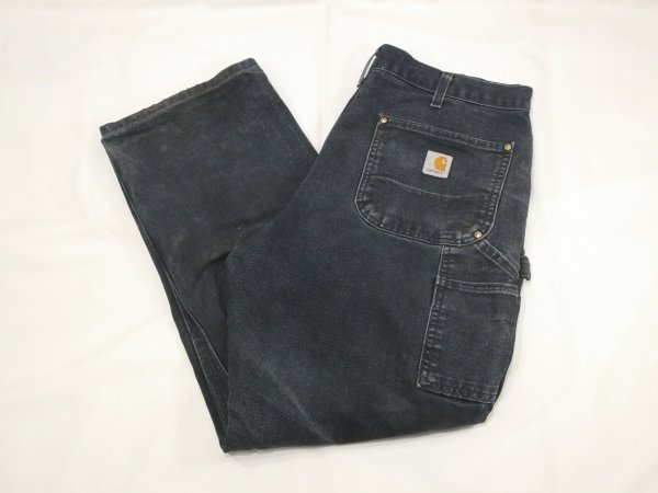 画像3: 10s Carhartt DOUBLE KNEE BLACK DUCK PAINTER WORK PANTS GOOD FADE (3)