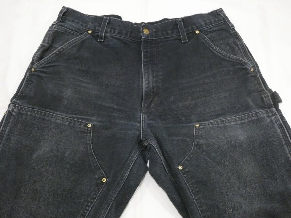 画像4: 10s Carhartt DOUBLE KNEE BLACK DUCK PAINTER WORK PANTS GOOD FADE (4)