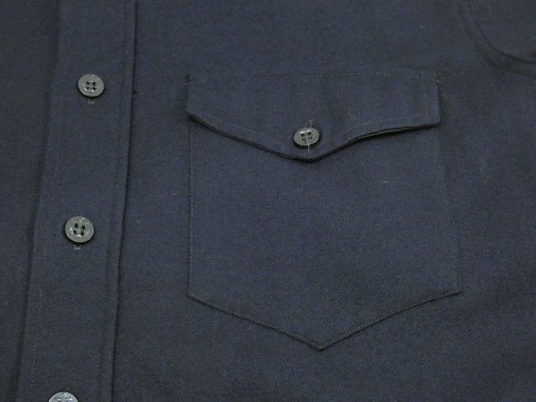 画像6: 40s US COAST GUARD USCG CPO BLUE FLANNEL SHIRT DEAD STOCK (6)