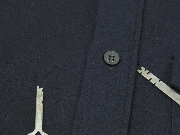 画像9: 40s US COAST GUARD USCG CPO BLUE FLANNEL SHIRT DEAD STOCK (9)