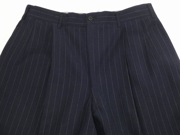 画像4: 50s UNKNOWN TWO TUCK STRIPE WOOL SLACKS PANTS DEAD STOCK (4)
