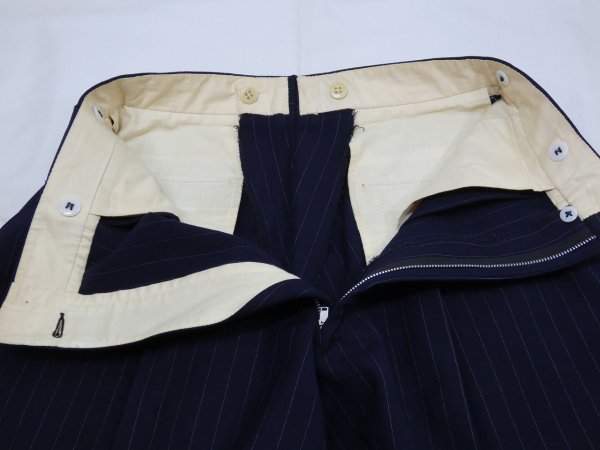 画像6: 50s UNKNOWN TWO TUCK STRIPE WOOL SLACKS PANTS DEAD STOCK (6)