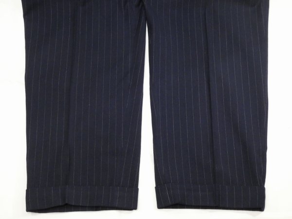 画像7: 50s UNKNOWN TWO TUCK STRIPE WOOL SLACKS PANTS DEAD STOCK (7)