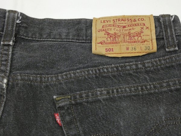 画像13: 90s Levi's 501- 0658 YARN DYED BLACK DENIM PANTS W36L30 MADE IN USA  (13)