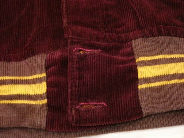 画像7: 40s 50s UNKNOWN CORDUROY BUTTON STADIUM JACKET (7)