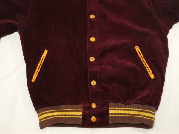 画像4: 40s 50s UNKNOWN CORDUROY BUTTON STADIUM JACKET (4)
