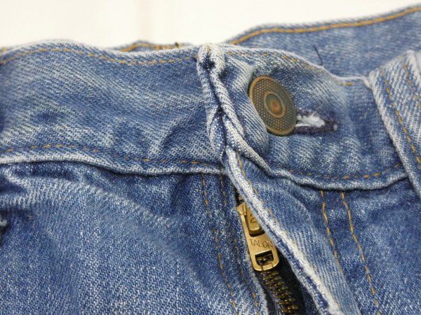 画像5: 70s UNKNOWN FLARE BOOTS CUT DENIM PANTS (5)