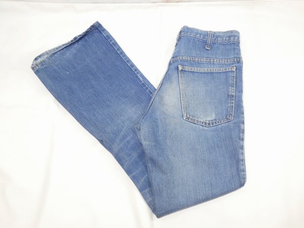画像3: 70s UNKNOWN FLARE BOOTS CUT DENIM PANTS (3)