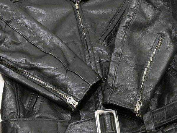 画像12: 50s Rich Sher HORSE HIDE DOUBLE RIDERS MOTOCYCLE JACKET (12)