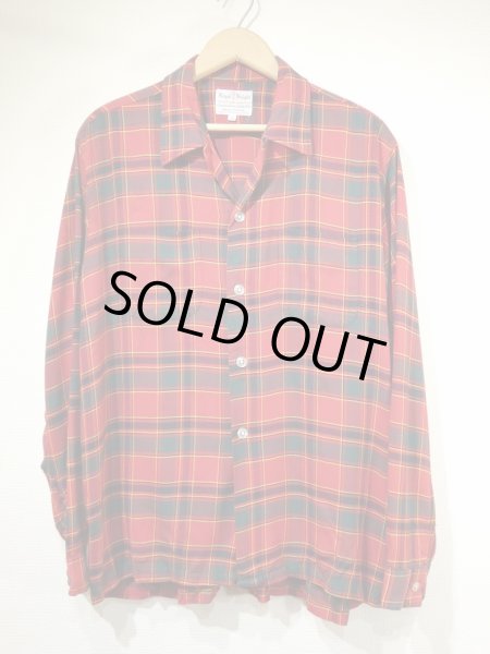 画像1: 60s ROYAL KNIGHT PLAID OPEN COLLAR SHIRT (1)