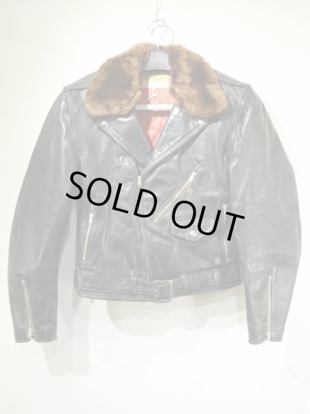 画像1: 50s PENNEY'S HORSE HIDE DOUBLE (W) RIDERS JACKET (1)