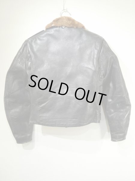 画像2: 50s PENNEY'S HORSE HIDE DOUBLE (W) RIDERS JACKET (2)