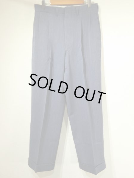 画像1: 50s UNKNOWN TWO TUCK WOOL GABARDINE SLACKS PANTS (1)