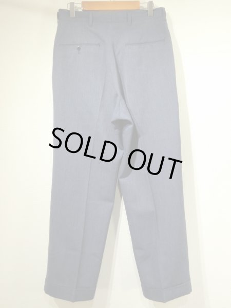 画像2: 50s UNKNOWN TWO TUCK WOOL GABARDINE SLACKS PANTS (2)