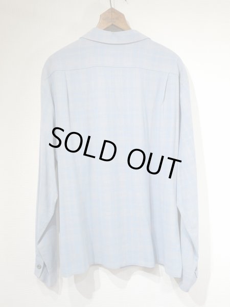 画像2: 50s 60s UNKNOWN GRADATION OMBRE PLAID AND NEP RAYON BOX SHIRT with HAND STITCH (2)