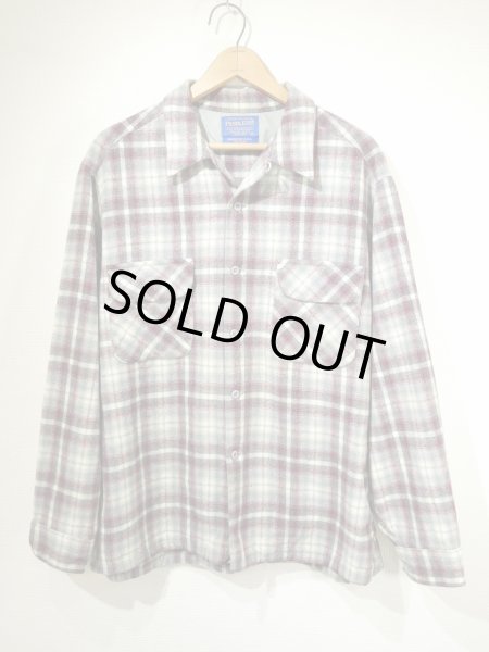 画像1: 90s Pendleton OMBRE SHADOW CHECK WOOL BOX SHIRT MADE IN USA (1)