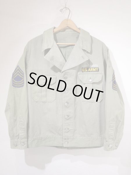 画像1: 40s US ARMY M-41（M-42) TWO-TONE HBT HERRINGBONE TWILL UTILITY JACKET 1st TYPE (1)