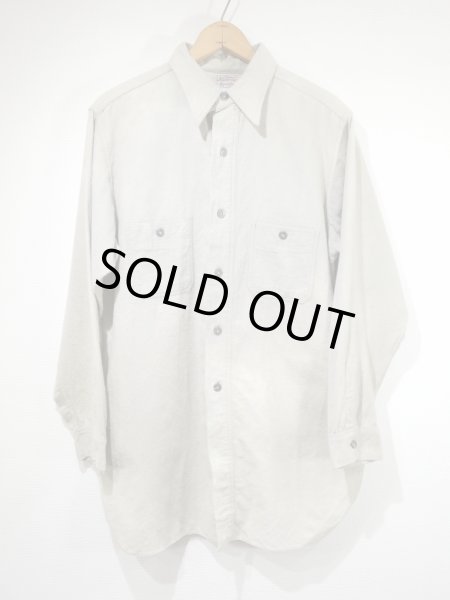 画像1: 30s NATIONAL QUALITY COTTON FLANNEL WORK SHIRT with CHIN STRAP (1)