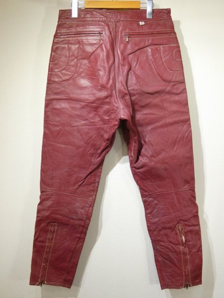 画像2: 60s 70s HUSKY (Husqvarna) by ABC CUSTOM LEATHERS MOTOCROSS MX LEATHER PANTS (2)