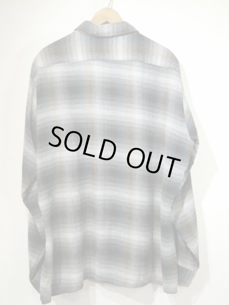 画像2: 60s ARROW CHEVELLA OMBRE SHADOW CHECK RAYON OPEN COLLAR BOX SHIRT L (2)
