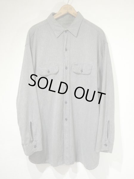 画像1: 60s UNKNOWN SALT&PEPPER BLACK CHAMBRAY SHIRT (1)