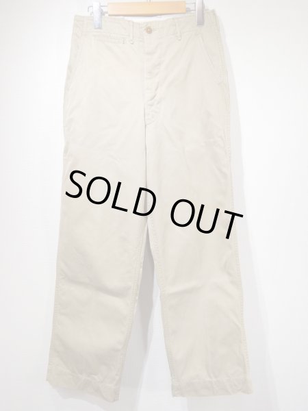 画像1: 40s 50s US ARMY M-45 COTTON KHAKI CHINO TROUSERS PANTS (1)