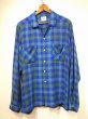 画像1: 50s Drayton BLOCK CHECK RAYON OPEN COLLAR BOX SHIRT (1)