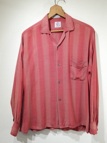 画像1: 60s B.V.D OMBRE GRADATION RAYON SHIRT  (1)